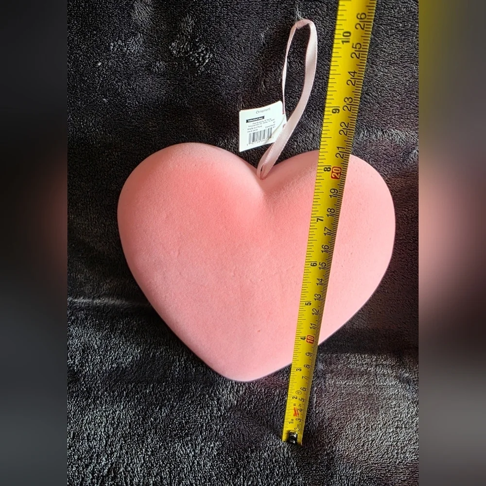 New pink Flocked Hanging Heart lot of 2, Valentine's Day indoor decor,  6' tall